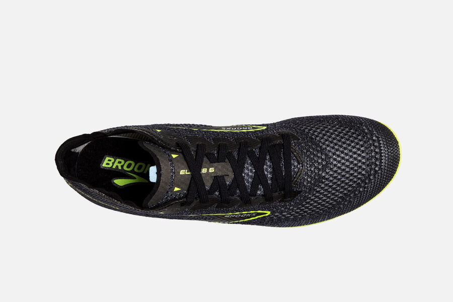 ELMN8 v8 Brooks Spikes Shoes NZ Mens - Black/Green - QJGAPH-624